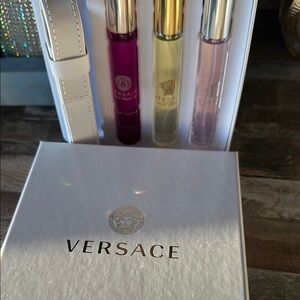 Versace Perfume Set - Purple, Yellow, Pink